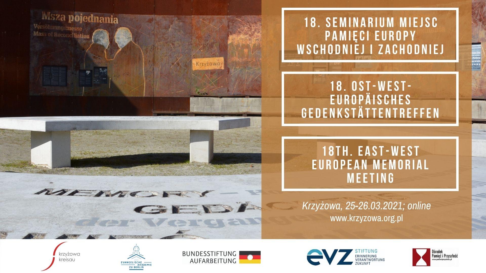 18. Seminarium Miejsca Pamięci Europy Wschodniej i Zachodniej w Krzyżowej - online, 25-26.03.2021 [PL | RU] 